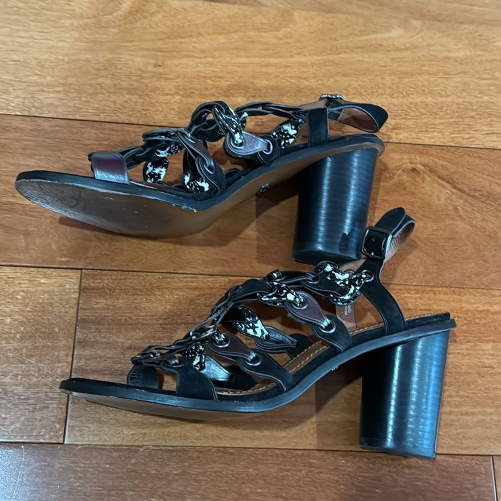 Coach Women’s MH Sandal Cll MXM Brown/White & Gunmetal size 10‎ - Picture 6 of 11